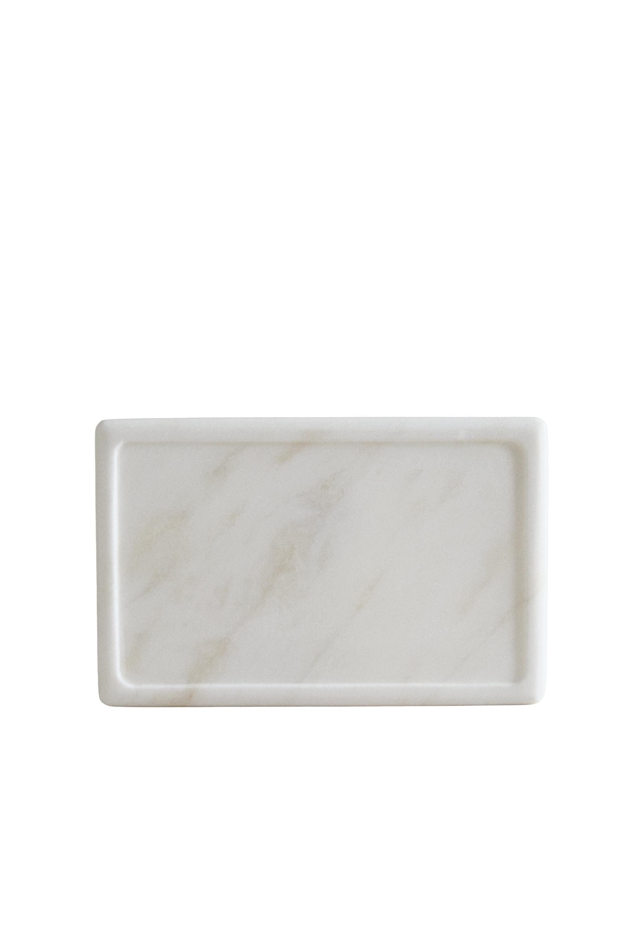 WHITE MARBLE BATHROOM TRAY